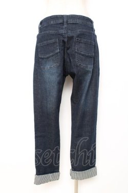 画像2: axes femme / 裾ストライプデニムパンツ L インディゴ Y-25-12-10-105-AX-PA-SZ-ZY