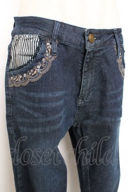 画像3: axes femme / 裾ストライプデニムパンツ L インディゴ Y-25-12-10-105-AX-PA-SZ-ZY