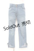 axes femme / ちょうちょ刺繍デニムパギンス M インディゴ Y-25-12-10-106-AX-PA-SZ-ZY