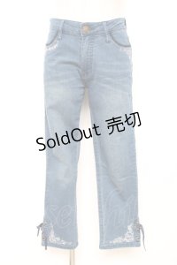 axes femme / ちょうちょ刺繍デニムパギンス M インディゴ Y-25-12-10-106-AX-PA-SZ-ZY