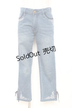 画像1: axes femme / ちょうちょ刺繍デニムパギンス M インディゴ Y-25-12-10-106-AX-PA-SZ-ZY