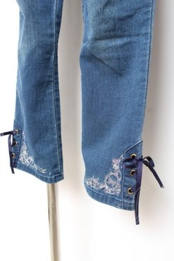 画像4: axes femme / ちょうちょ刺繍デニムパギンス M インディゴ Y-25-12-10-106-AX-PA-SZ-ZY