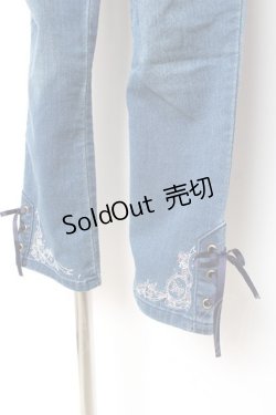 画像4: axes femme / ちょうちょ刺繍デニムパギンス M インディゴ Y-25-12-10-106-AX-PA-SZ-ZY
