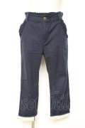 axes femme / 綿麻クロップドパンツ L 紺 Y-25-12-10-107-AX-PA-SZ-ZY