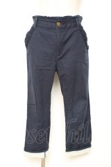 axes femme / 綿麻クロップドパンツ L 紺 Y-25-12-10-107-AX-PA-SZ-ZY