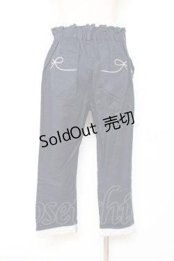 画像2: axes femme / 綿麻クロップドパンツ L 紺 Y-25-12-10-107-AX-PA-SZ-ZI