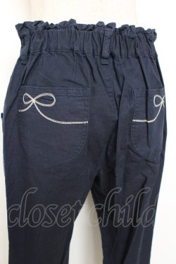 画像3: axes femme / 綿麻クロップドパンツ L 紺 Y-25-12-10-107-AX-PA-SZ-ZY