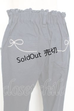 画像3: axes femme / 綿麻クロップドパンツ L 紺 Y-25-12-10-107-AX-PA-SZ-ZI