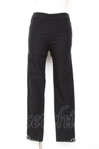 axes femme / 裾ビジューレギパン M 黒 Y-25-12-10-108-AX-PA-SZ-ZY