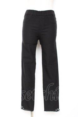 画像1: axes femme / 裾ビジューレギパン M 黒 Y-25-12-10-108-AX-PA-SZ-ZY