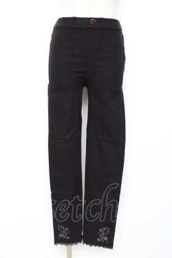 画像1: axes femme / 裾刺繍レギンスパンツ M 黒 Y-25-12-10-109-AX-PA-SZ-ZY