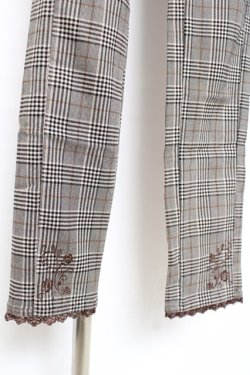 画像4: axes femme / 裾刺繍レギンスパンツ M 茶 Y-25-12-10-111-AX-PA-SZ-ZY