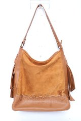 axes femme / 異素材ホーボーバッグ  キャメル Y-25-12-10-020-AX-BG-SZ-ZY