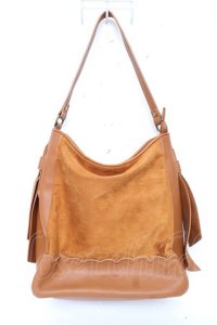 axes femme / 異素材ホーボーバッグ  キャメル Y-25-12-10-020-AX-BG-SZ-ZY