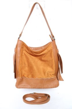 画像5: axes femme / 異素材ホーボーバッグ  キャメル Y-25-12-10-020-AX-BG-SZ-ZY