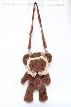 画像4: BABY, THE STARS SHINE BRIGHT / くまくみゃポシェット  ブラウン×ゴールドリボン Y-25-12-10-021-BA-BG-SZ-ZY