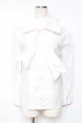 Jane Marple / ワイヤー入りボウリボン付きブラウス M 白 Y-25-12-10-025-JM-BL-SZ-ZY