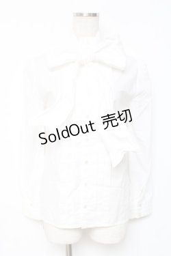 画像1: Jane Marple / ワイヤー入りボウリボン付きブラウス M 白 Y-25-12-10-025-JM-BL-SZ-ZI