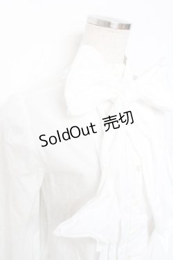 画像3: Jane Marple / ワイヤー入りボウリボン付きブラウス M 白 Y-25-12-10-025-JM-BL-SZ-ZI