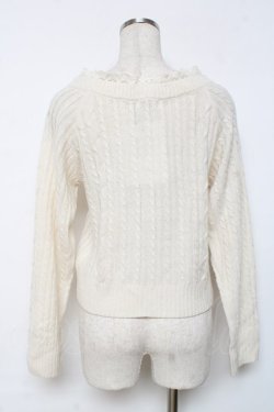 画像2: axes femme / Vネックビジューニット  生成り Y-25-12-11-031-AX-TO-SZ-ZY