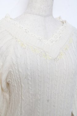 画像3: axes femme / Vネックビジューニット  生成り Y-25-12-11-031-AX-TO-SZ-ZY