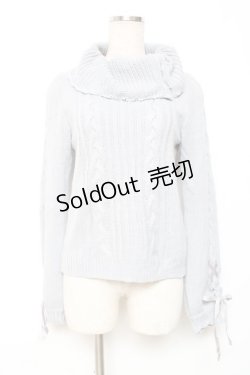 画像1: axes femme / 袖レースアップニット  サックス Y-25-12-11-033-AX-TO-SZ-ZY