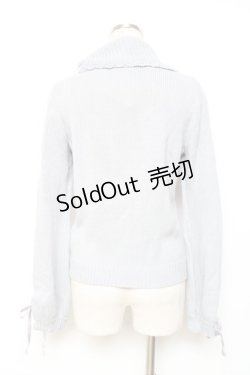 画像2: axes femme / 袖レースアップニット  サックス Y-25-12-11-033-AX-TO-SZ-ZY