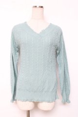 axes femme / 前後2WAYニットプルオーバー M グリーン Y-25-12-11-034-AX-TO-SZ-ZY