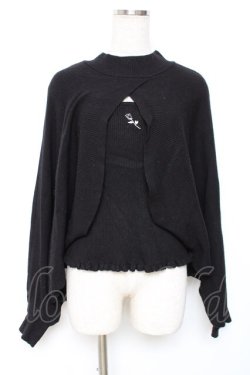 画像1: axes femme / ニットボレロ×ニットタンク F 黒 Y-25-12-11-036-AX-TO-SZ-ZY