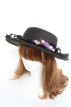 画像2: axes femme / クラシカルガーデンカンカン帽  黒 Y-25-12-11-005-AX-AC-AS-ZY