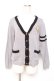 画像1: axes femme / 刺繍入りチルデンニットカーディガン  グレー Y-25-12-11-037-AX-TO-AS-ZY (1)
