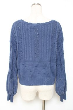 画像2: axes femme / 透かし編みニットカーディガン F ブルー Y-25-12-11-038-AX-TO-SZ-ZY