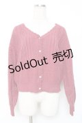 axes femme / 透かし編みニットカーディガン F ピンク Y-25-12-11-039-AX-TO-SZ-ZI