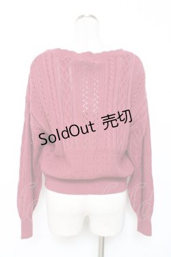 画像2: axes femme / 透かし編みニットカーディガン F ピンク Y-25-12-11-039-AX-TO-SZ-ZI