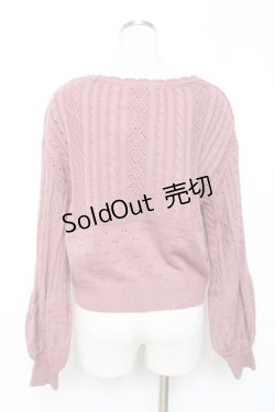 画像2: axes femme / 透かし編みニットカーディガン F ピンク Y-25-12-11-040-AX-TO-SZ-ZS