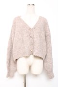 axes femme / バックレースアップニットカーディガン F モカ Y-25-12-11-041-AX-TO-SZ-ZY
