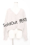 axes femme / バックレースアップニットカーディガン F モカ Y-25-12-11-041-AX-TO-SZ-ZS