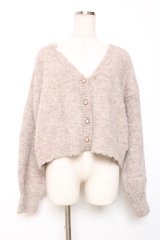 axes femme / バックレースアップニットカーディガン F モカ Y-25-12-11-041-AX-TO-SZ-ZY