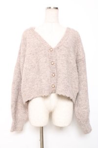 axes femme / バックレースアップニットカーディガン F モカ Y-25-12-11-041-AX-TO-SZ-ZY