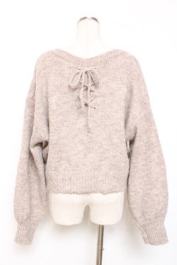 画像2: axes femme / バックレースアップニットカーディガン F モカ Y-25-12-11-041-AX-TO-SZ-ZY