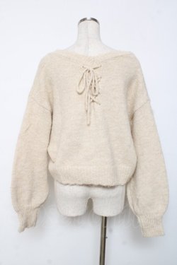 画像2: axes femme / バックレースアップニットカーディガン F 生成り Y-25-12-11-043-AX-TO-SZ-ZY