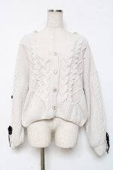 axes femme / モールヤーンニットカーデ F 生成り Y-25-12-11-044-AX-TO-SZ-ZY