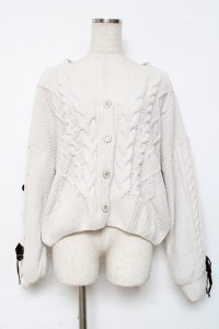 axes femme / モールヤーンニットカーデ F 生成り Y-25-12-11-044-AX-TO-SZ-ZY