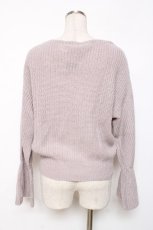 画像2: axes femme / パール使いフラワー刺しゅうニット M ラベンダー Y-25-12-11-046-AX-TO-SZ-ZT528 (2)