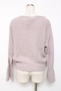 画像2: axes femme / パール使いフラワー刺しゅうニット M ラベンダー Y-25-12-11-046-AX-TO-SZ-ZY