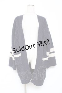 axes femme / ケーブルニットコーディガン M 紺 Y-25-12-11-049-AX-TO-SZ-ZY