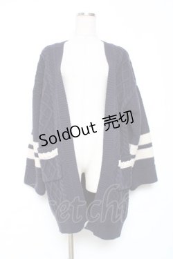 画像1: axes femme / ケーブルニットコーディガン M 紺 Y-25-12-11-049-AX-TO-SZ-ZY