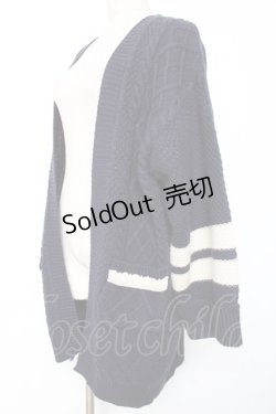 画像2: axes femme / ケーブルニットコーディガン M 紺 Y-25-12-11-049-AX-TO-SZ-ZY