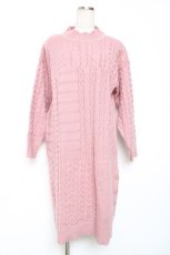 画像1: axes femme / ネックレス付ニットワンピース M ピンクY-25-12-11-050-AX-OP-SZ-ZT592 (1)