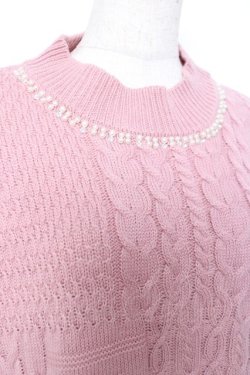 画像3: axes femme / ネックレス付ニットワンピース M ピンク Y-25-12-11-050-AX-OP-SZ-ZY